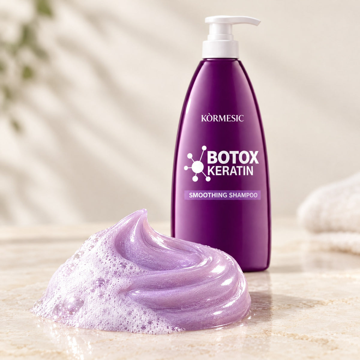 KÒRMESIC Botox Keratin Smoothing Shampoo, texture close-up