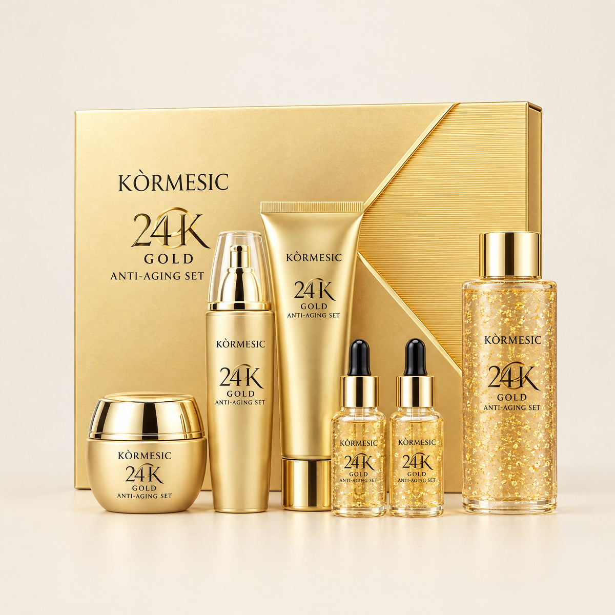 KÒRMESIC 24K Gold Anti-Aging Skincare Set, 6 pieces